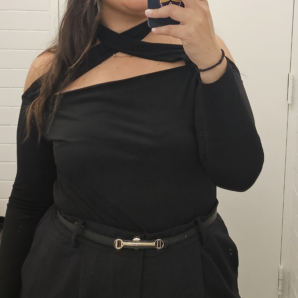 Eloquii Black Off-Shoulder Top - Picture 3 of 3